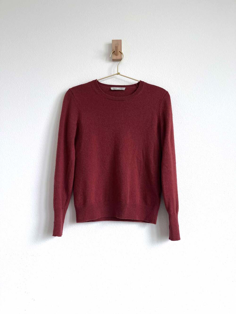 Everlane The Cashmere Crew Soft Girl Quiet Luxury Sweater in Brick Red